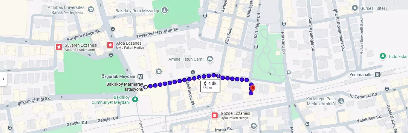 Bakırköy marmaray istasyonuna yakın otel
